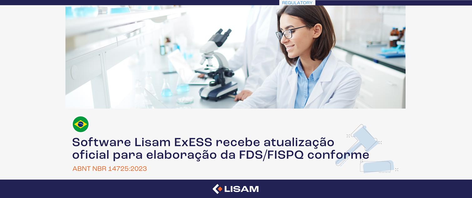 Software Lisam ExESS recebe atualização oficial para elaboração da FDS/FISPQ conforme a ABNT NBR 14725:2023