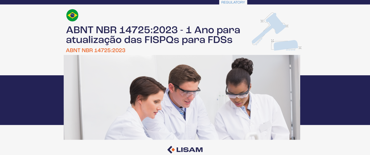 ABNT NBR 14725:2023 - 1 Ano para atualização das FISPQs para FDSs