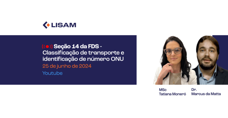 webcast-Seção 14 da FDS- Classificação de transporte e identificação de número ONU